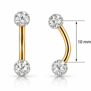 محصول نمونه تستی پیرسینگ ابرو نگیندار توپی طلایی کد EBR008